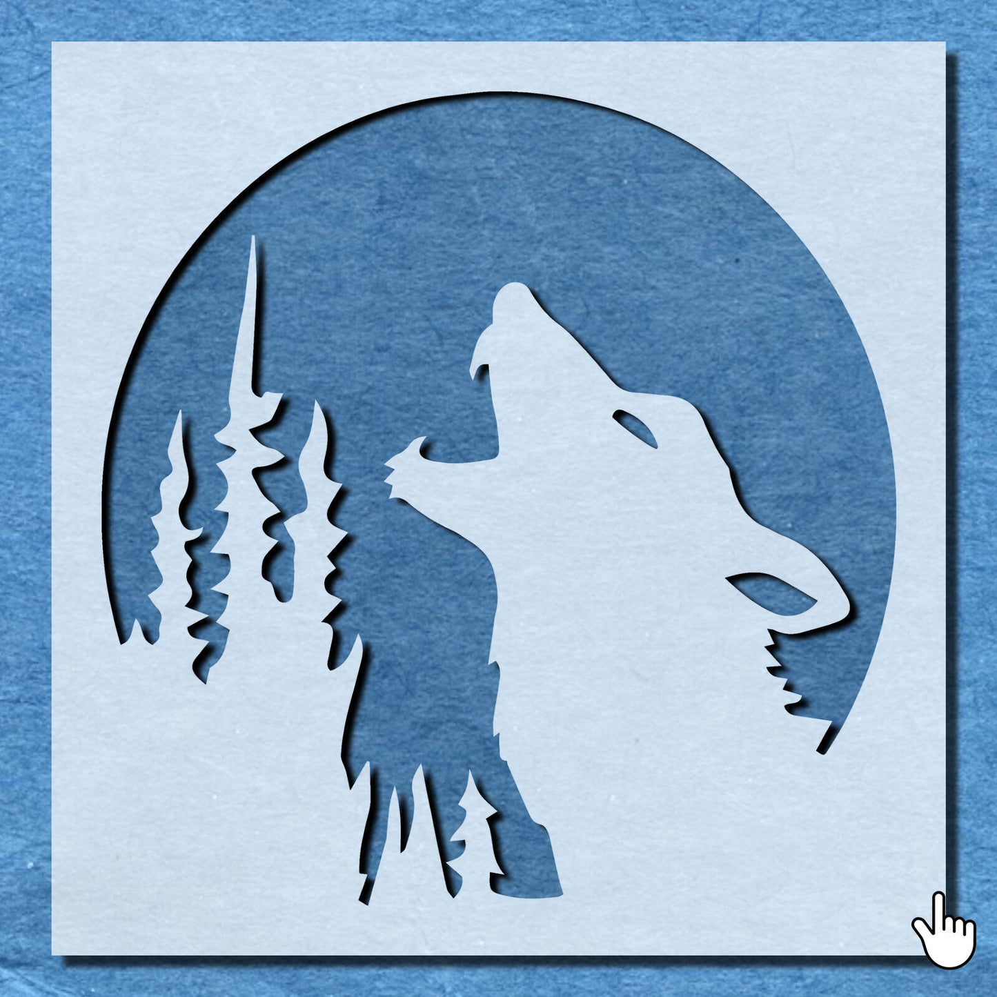 STENCIL WOLF FORREST MOON  PAINTING WALL ART  MYLAR CRAFTS  AIRBRUSH