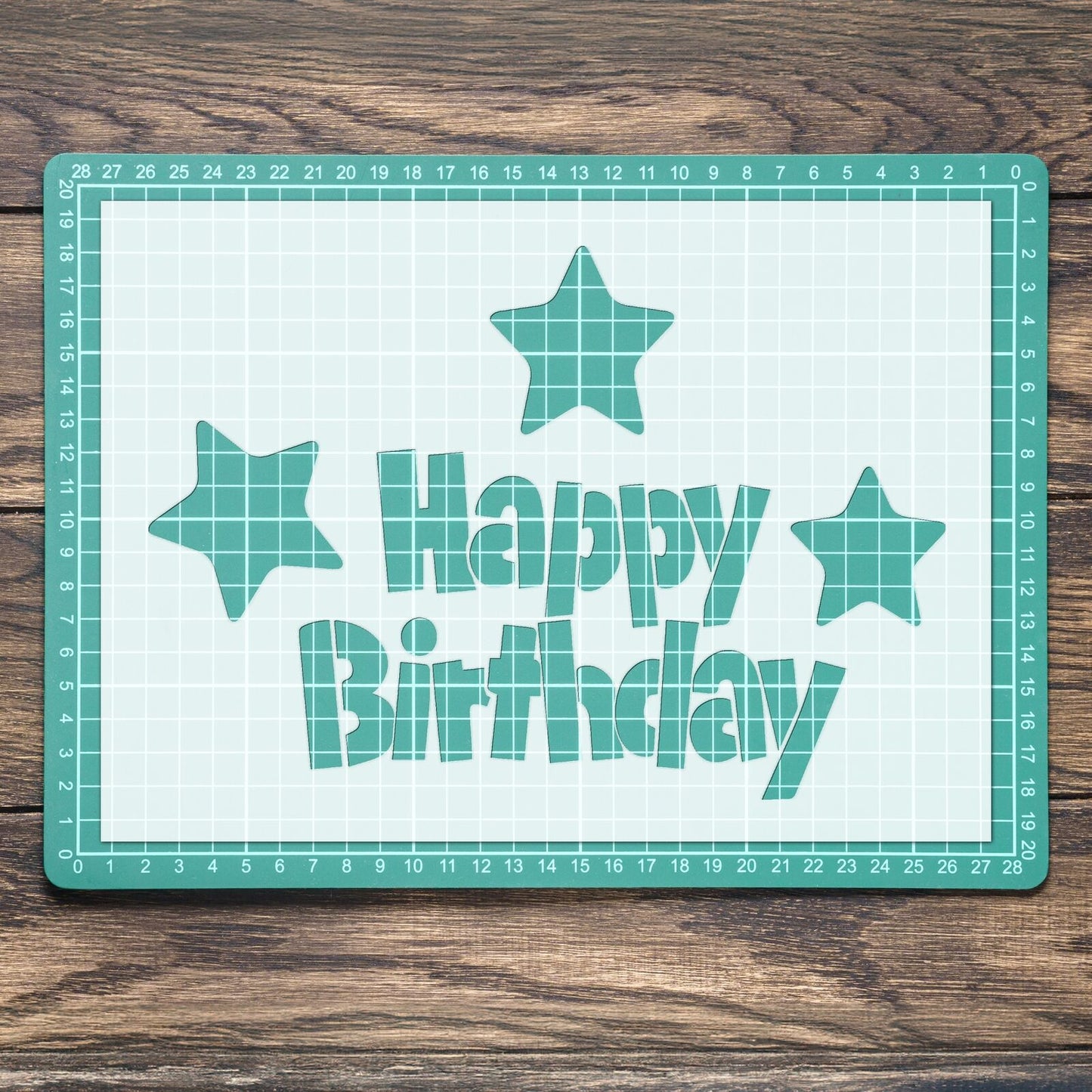 STENCIL HAPPY BIRTHDAY CELEBRATION MYLAR  PAINTING WALL ART CRAFTS   AIRBRUSH