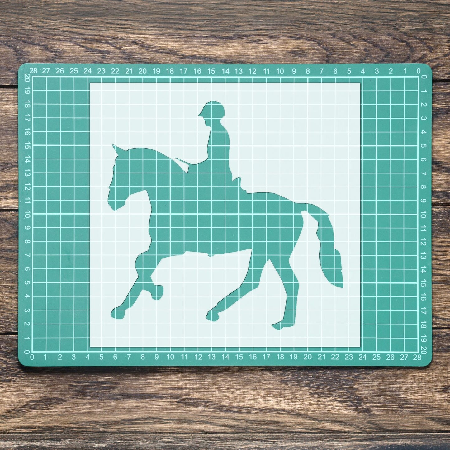 STENCIL HORSE RIDER RIDING MYLAR  PAINTING WALL ART  CRAFTS  AIRBRUSH