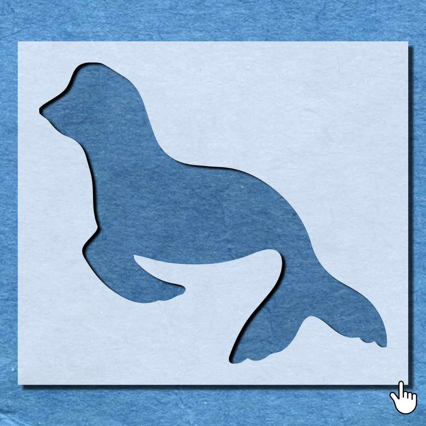 STENCIL SEA LION CUTE SEA ANIMAL MYLAR  PAINTING WALL ART CRAFTS  2  AIRBRUSH