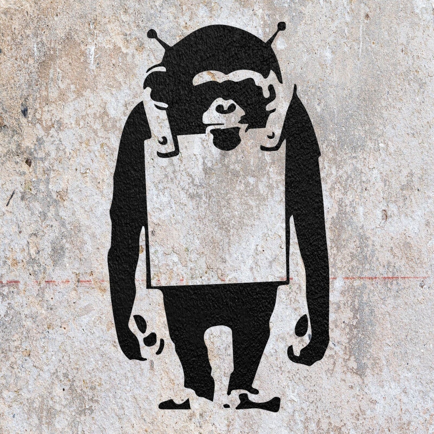 STENCIL BANKSY MONKEY MYLAR  PAINTING WALL ART  CRAFTS  AIRBRUSH