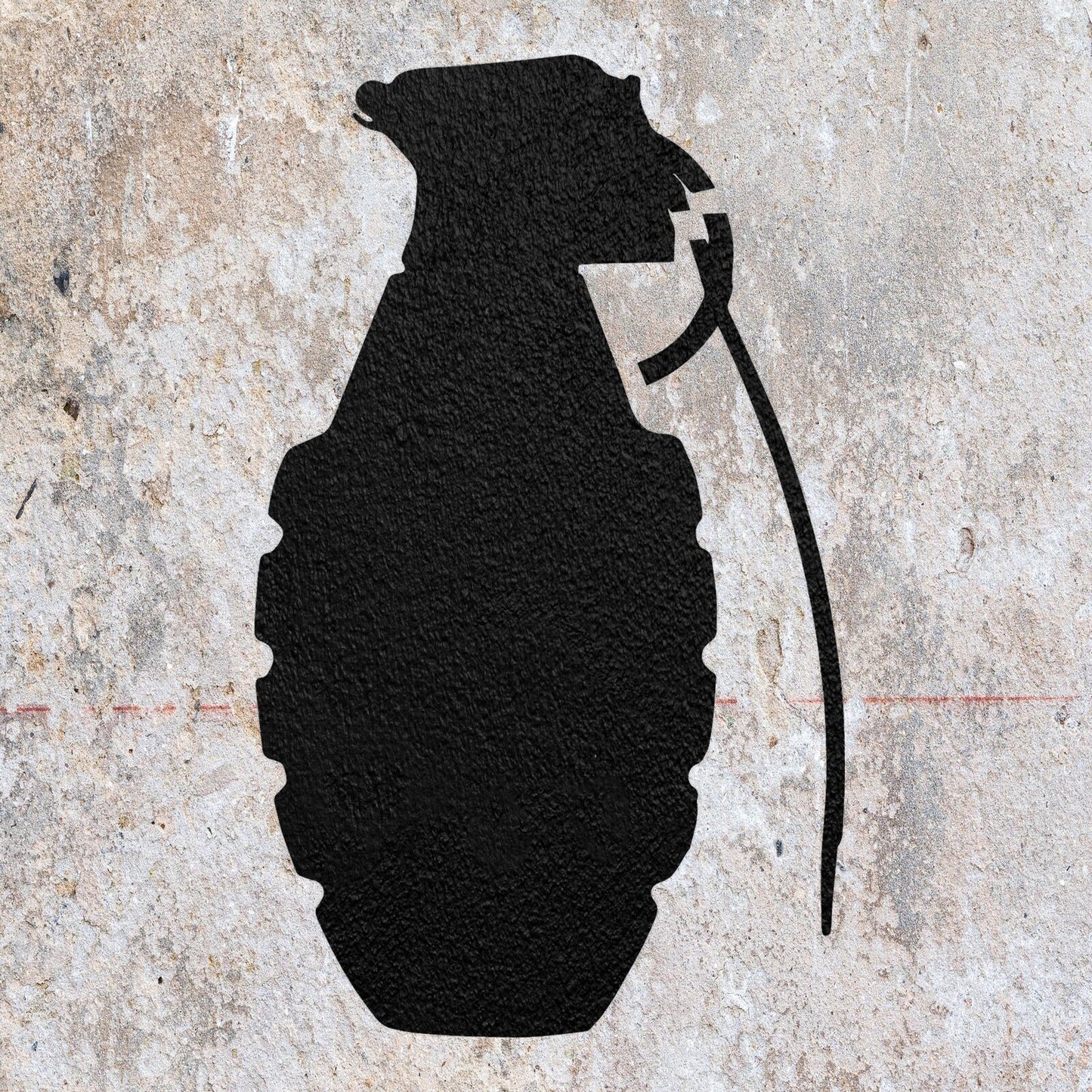 STENCIL GRENADE BOMB WEAPON PAINTING WALL  MYLAR ART CRAFTS  AIRBRUSH