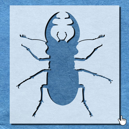 STENCIL STAG BEETLE BUG MYLAR  PAINTING WALL ART  CRAFTS  AIRBRUSH