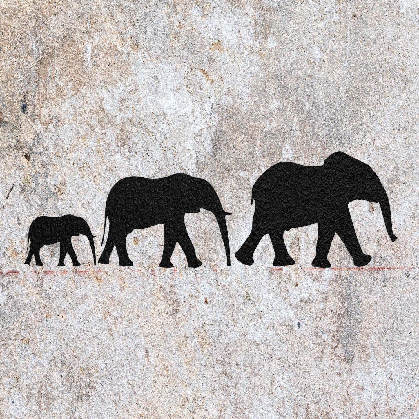 STENCIL ELEPHANT FAMILY GROUP ANIMAL MYLAR PAINTING WALL ART CRAFTS 1 AIRBRUSH