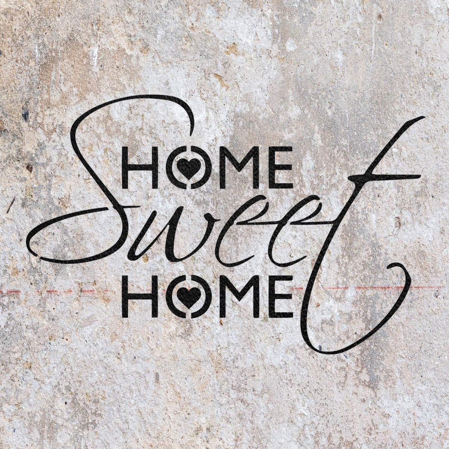 STENCIL HOME SWEET HOME VINTAGE SHABBY CHI MYLAR PAINTING ART CRAFTS AIRBRUSH