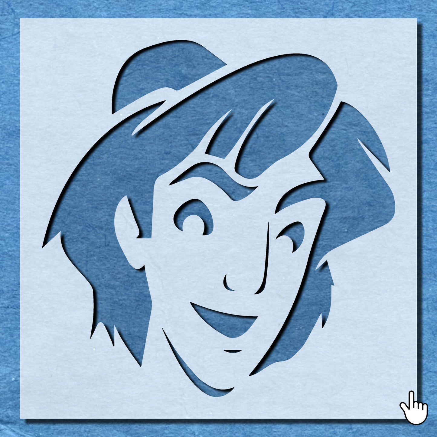 STENCIL ALADDIN CHARACTER FACE GENIE MYLAR  PAINTING WALL ART CRAFTS   AIRBRUSH