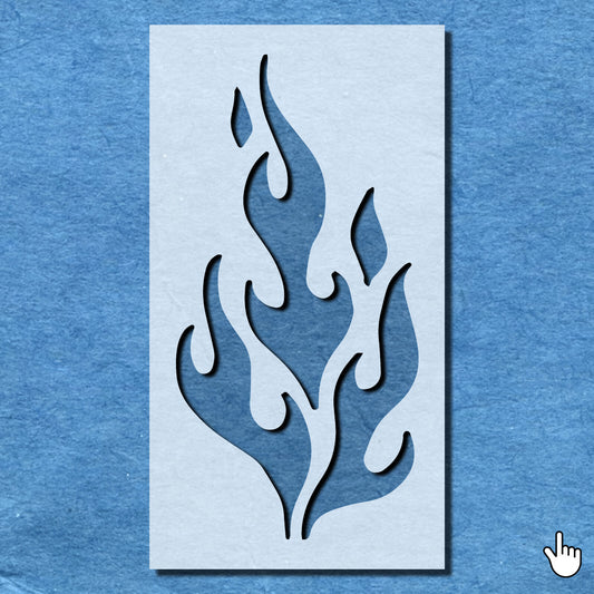 STENCIL FIRE SHAPE FLAME MYLAR  PAINTING WALL ART  5 CRAFTS  AIRBRUSH