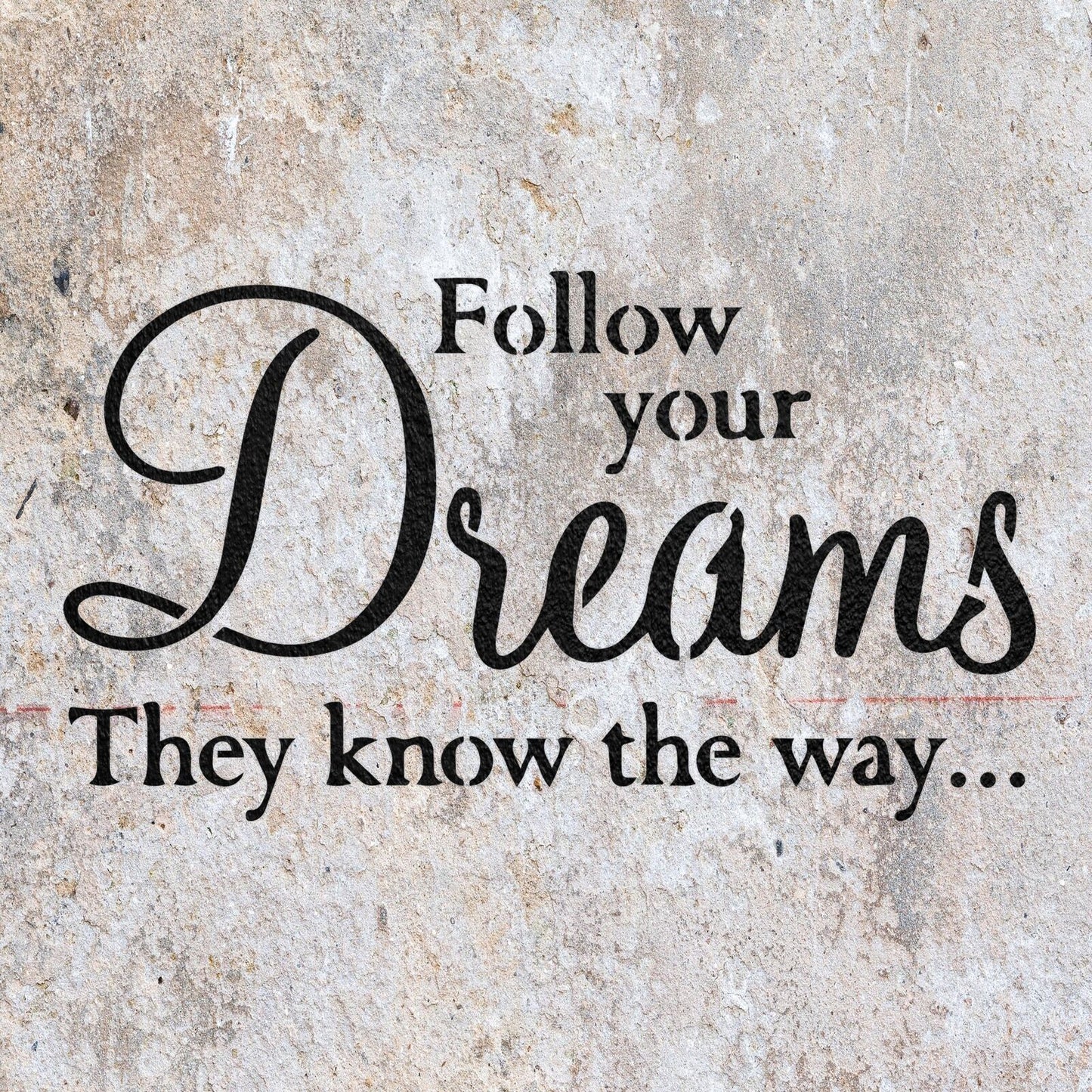 STENCIL FOLLOW YOUR DREAMS VINTAGE SHABBY CHIC MYLAR WALL ART CRAFT AIRBRUSH