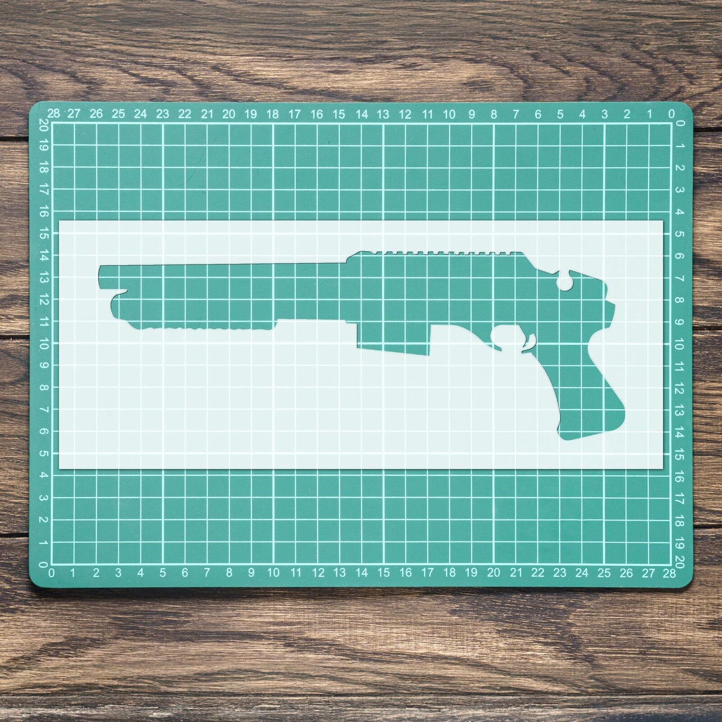 STENCIL SAWNOFF SHOTGUN WEAPON PAINTING WALL  MYLAR ART CRAFTS  AIRBRUSH