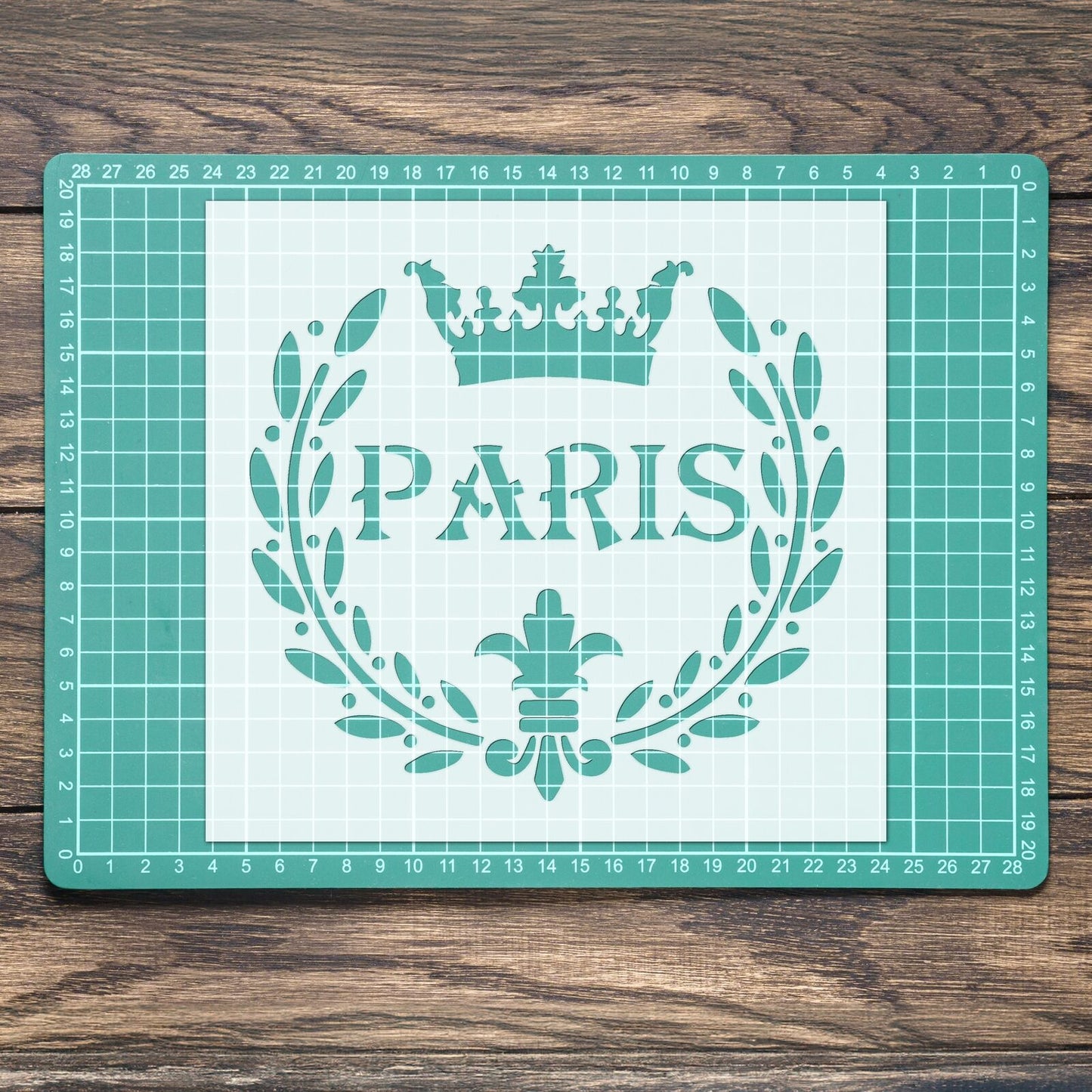 STENCIL PARIS CROWN VINTAGE QUOTE MYLAR  PAINTING WALL ART CRAFTS  3  AIRBRUSH