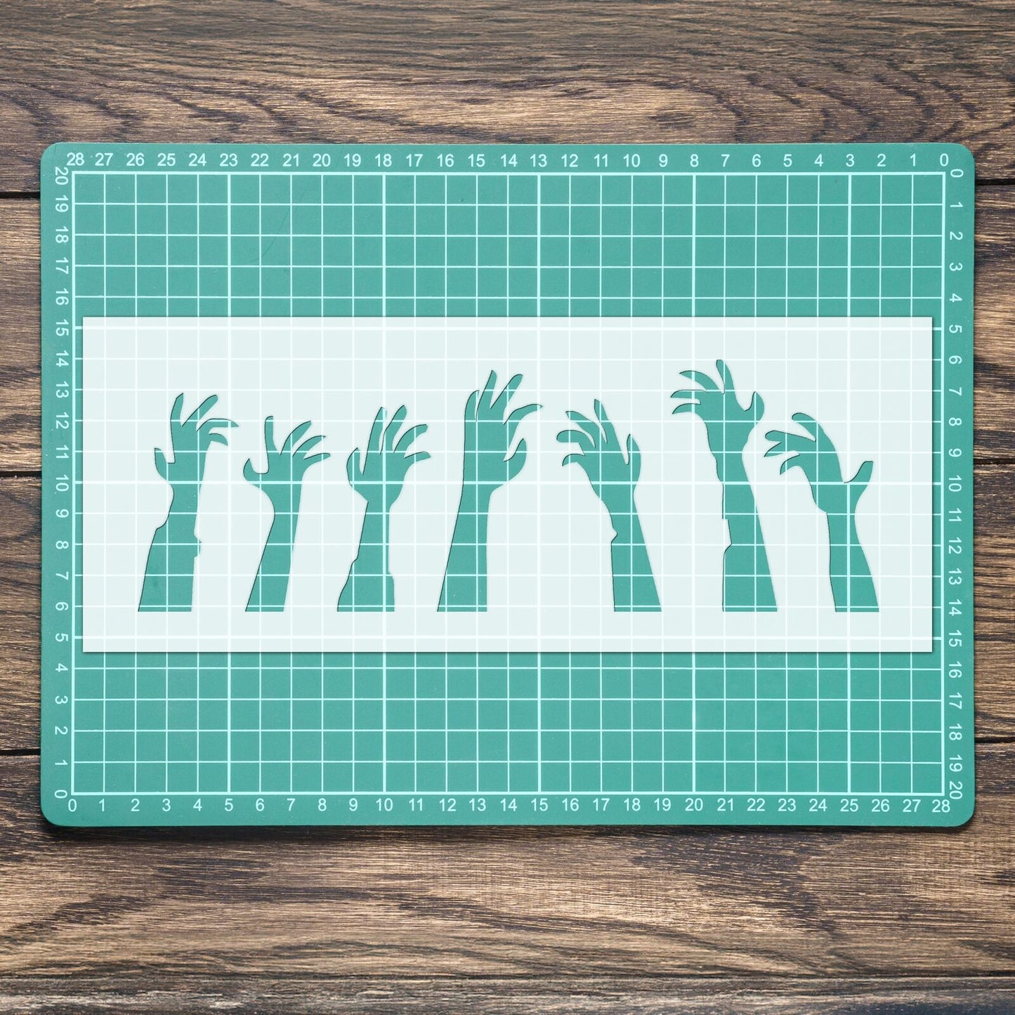 STENCIL ZOMBIE HANDS MONSTER  PAINTING WALL ART  4 MYLAR CRAFTS  AIRBRUSH