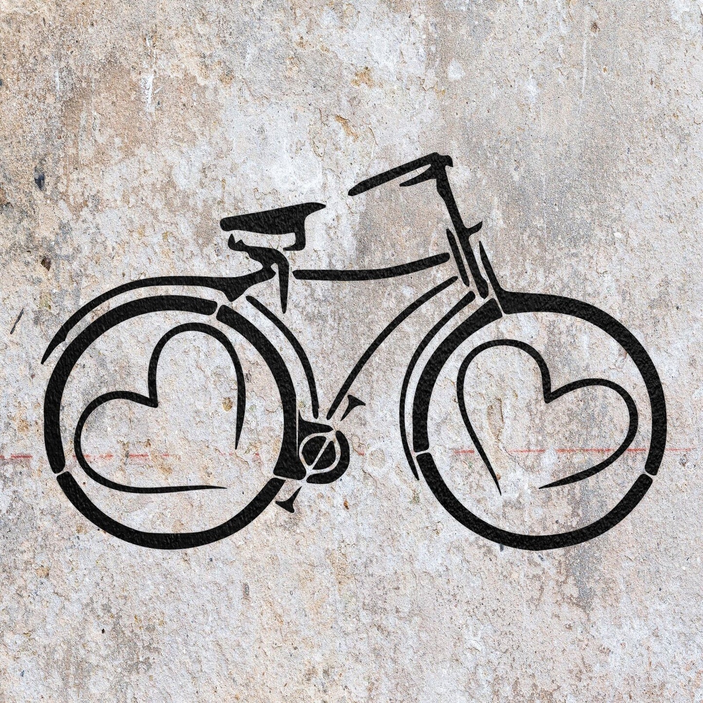 STENCIL VINTAGE BIKE RUSTIC BICYCLE LOVE MYLAR WALL ART CRAFT  AIRBRUSH