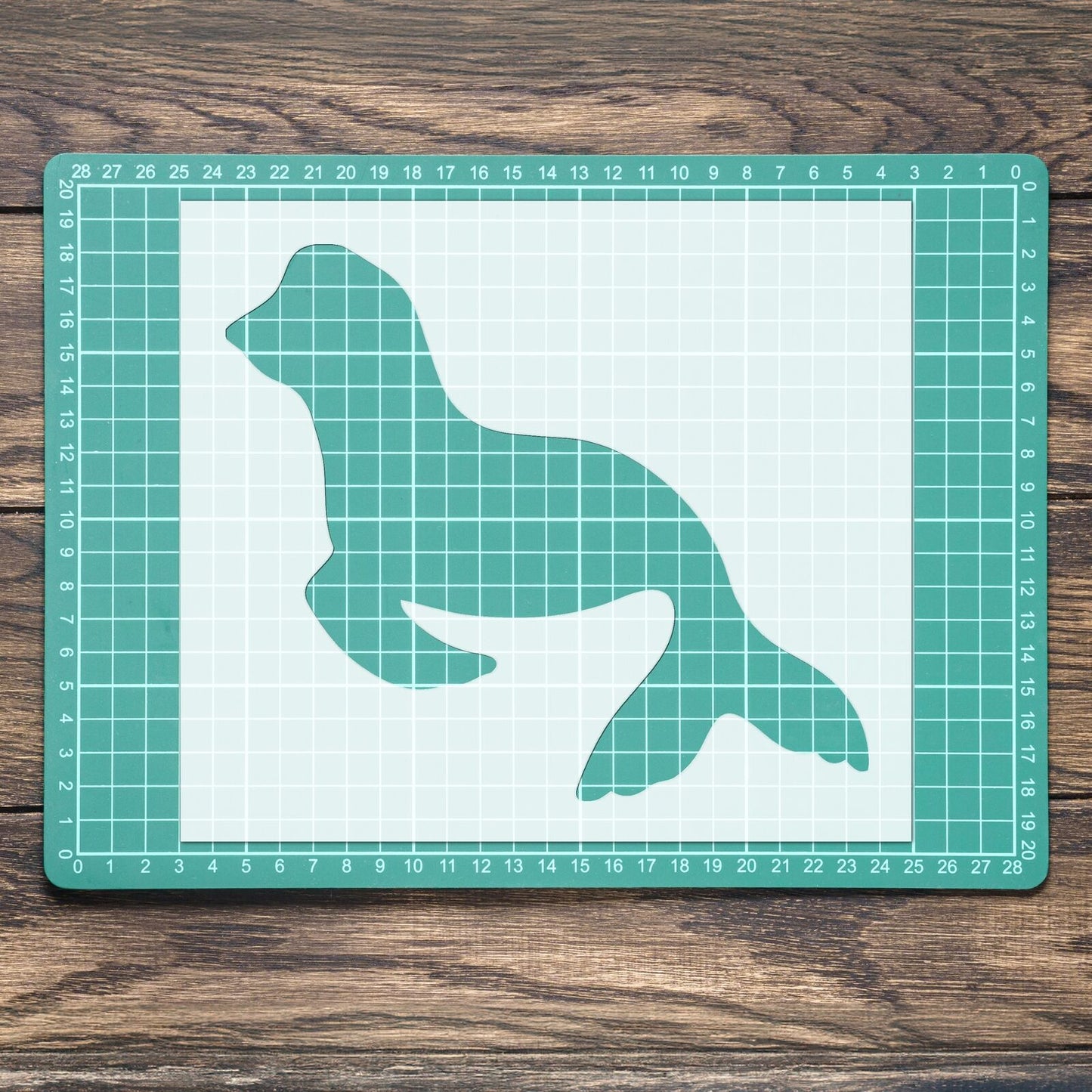 STENCIL SEA LION CUTE SEA ANIMAL MYLAR  PAINTING WALL ART CRAFTS  2  AIRBRUSH