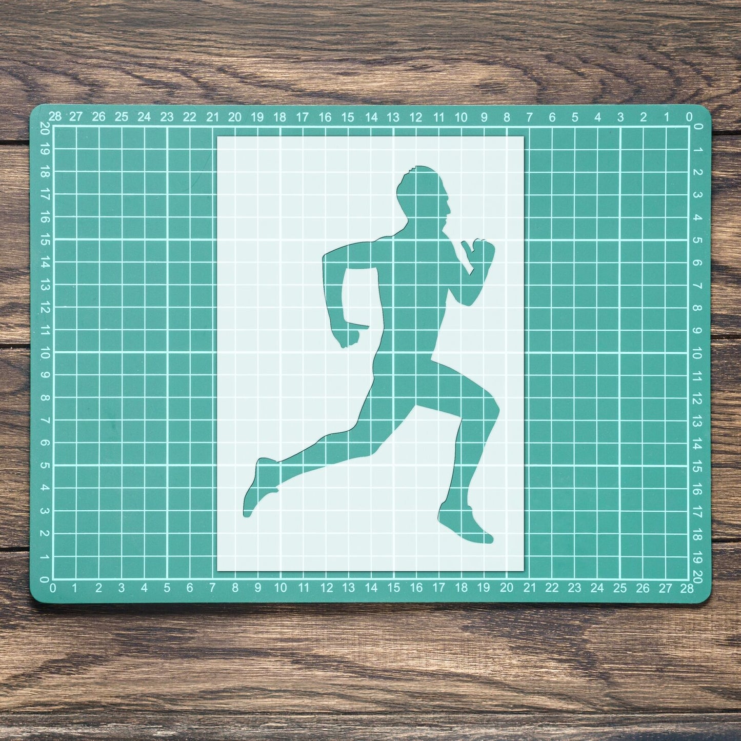 STENCIL JOGGING RUNNER RUNNING SPORTS MYLAR PAINTING WALL ART CRAFTS  AIRBRUSH