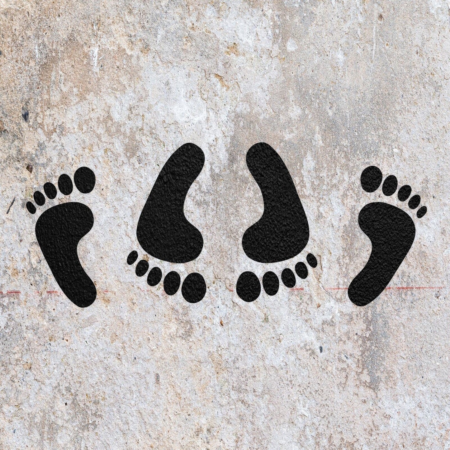 STENCIL FOOT PRINTS MYLAR  PAINTING WALL ART  CRAFTS  AIRBRUSH