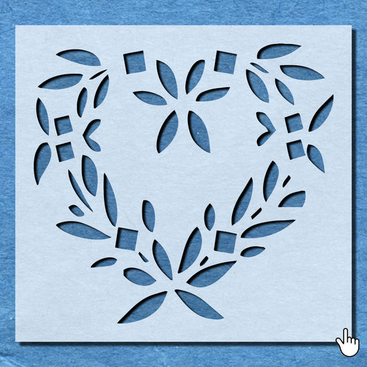 STENCIL HEART LEAVES VINTAGE SHABBY CHIC WALL ART FURNITURE CRAFT AIRBRUSH