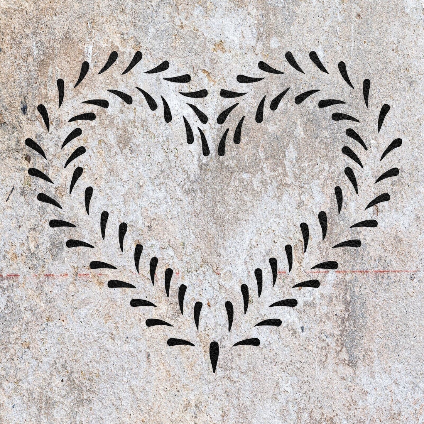 STENCIL HEART LEAVES VINTAGE SHABBY CHIC WALL ART FURNITURE CRAFT AIRBRUSH