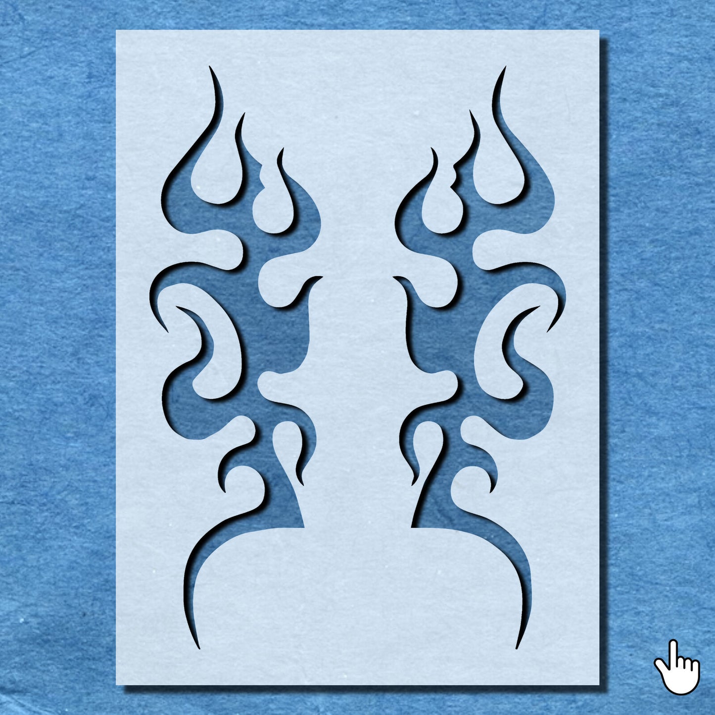 STENCIL FIRE SHAPE FLAME MYLAR  PAINTING WALL ART  8 CRAFTS  AIRBRUSH