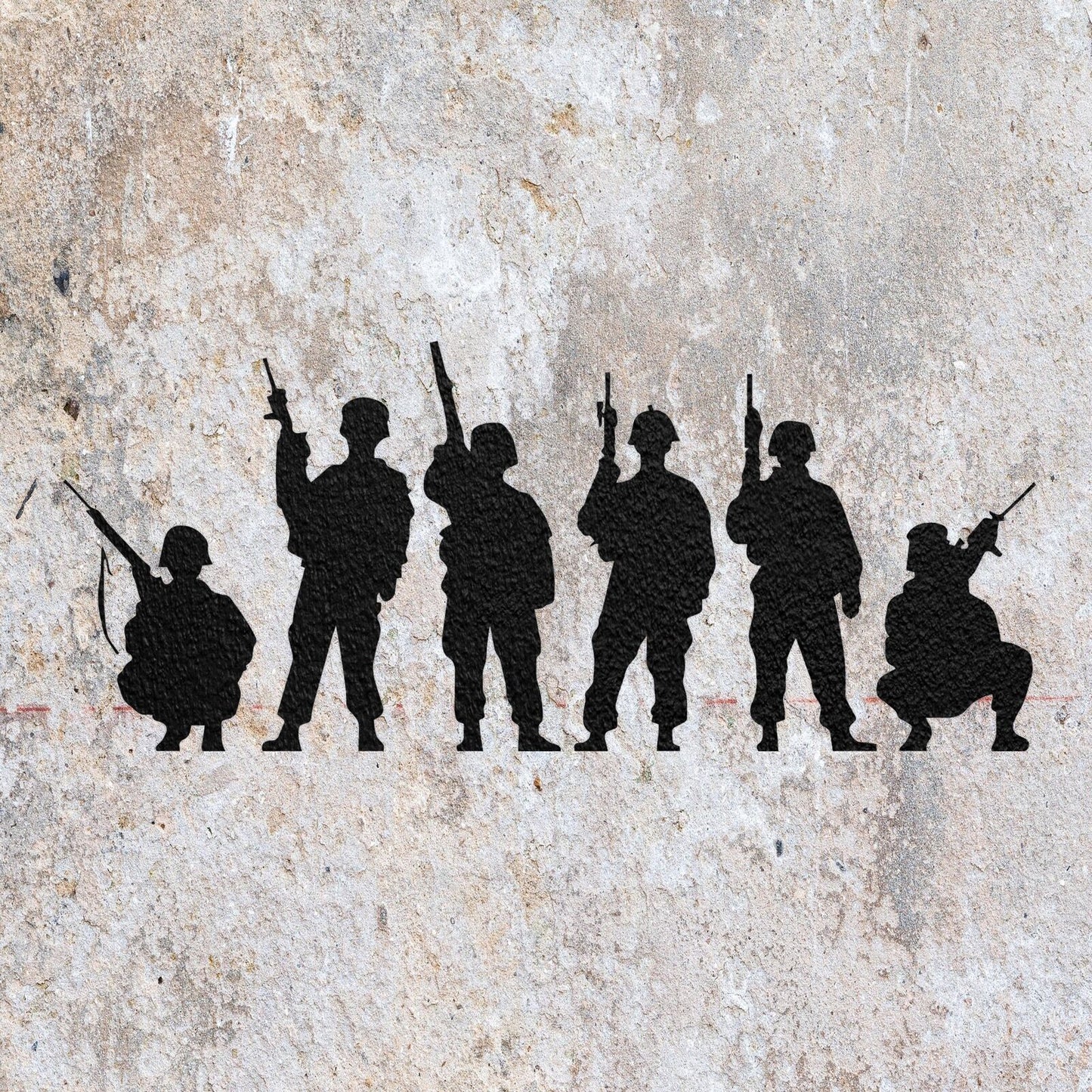 STENCIL SOLDIER ARMY WAR  PAINTING WALL  MYLAR ART CRAFTS  AIRBRUSH