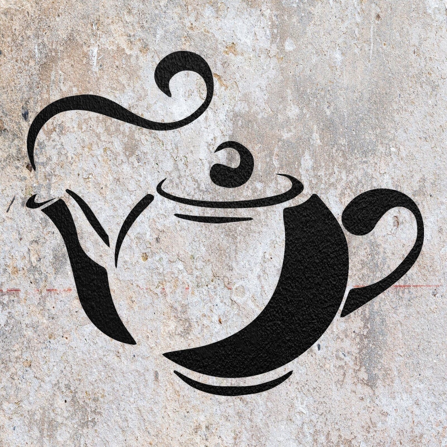 STENCIL TEA POT KITCHEN COFFEE CUP MYLAR  PAINTING WALL ART CRAFTS  3  AIRBRUSH