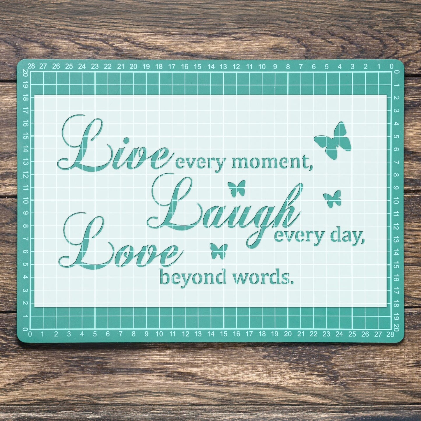 STENCIL LIVE EVERY MOMENT VINTAGE SHABBY CHIC MYLAR WALL ART CRAFT AIRBRUSH