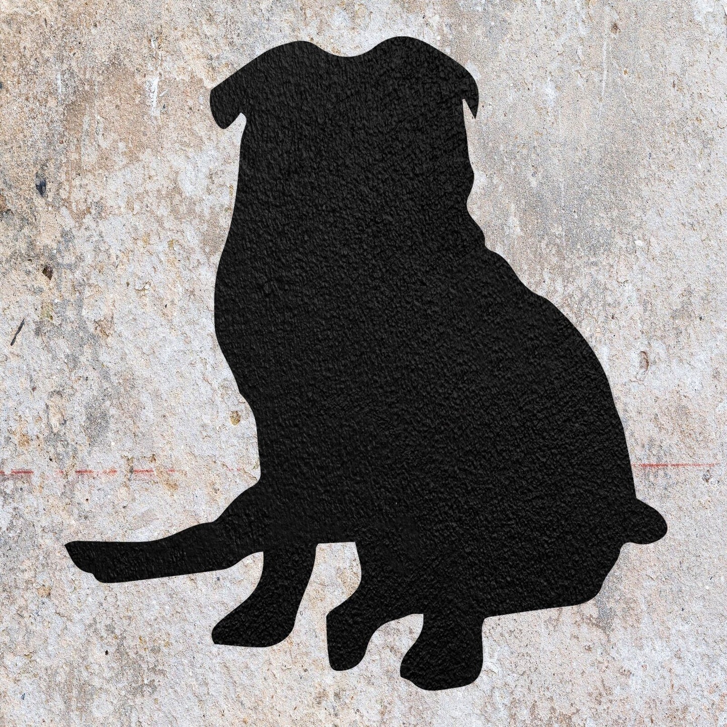 STENCIL PUG DOG SAT DOWN MYLAR PAINTING WALL ART HOME DECOR ART CRAFTS AIRBRUSH