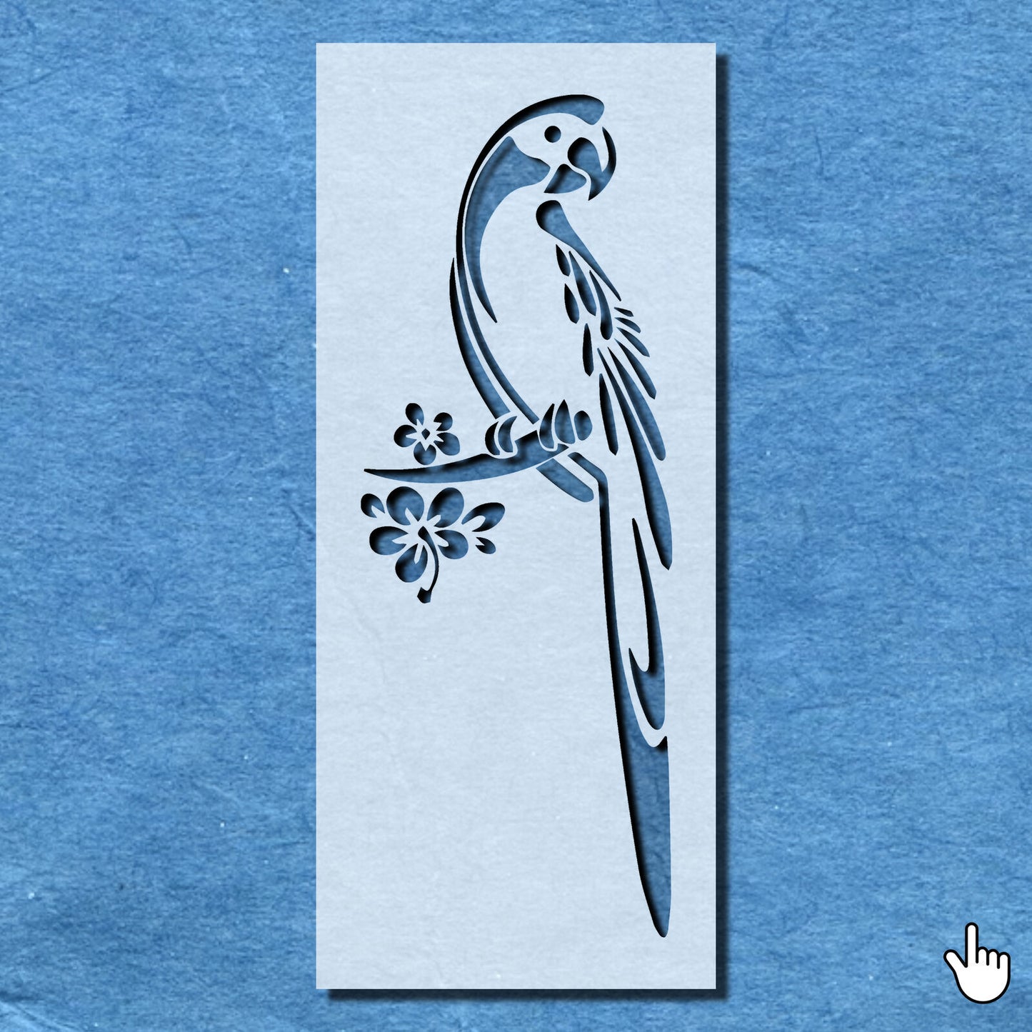 STENCIL PARROT SITTING TALKING BIRD MYLAR PAINTING WALL ART CRAFTS 1 AIRBRUSH