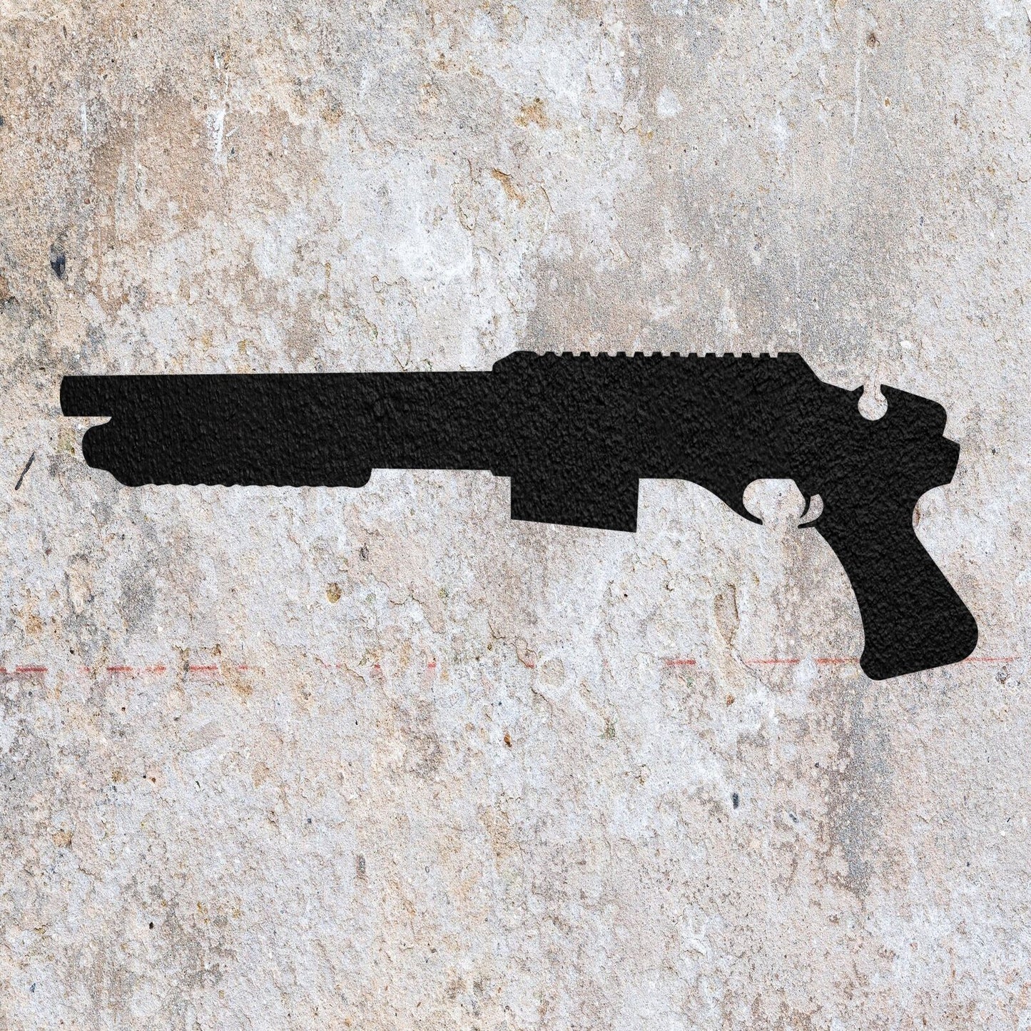 STENCIL SAWNOFF SHOTGUN WEAPON PAINTING WALL  MYLAR ART CRAFTS  AIRBRUSH