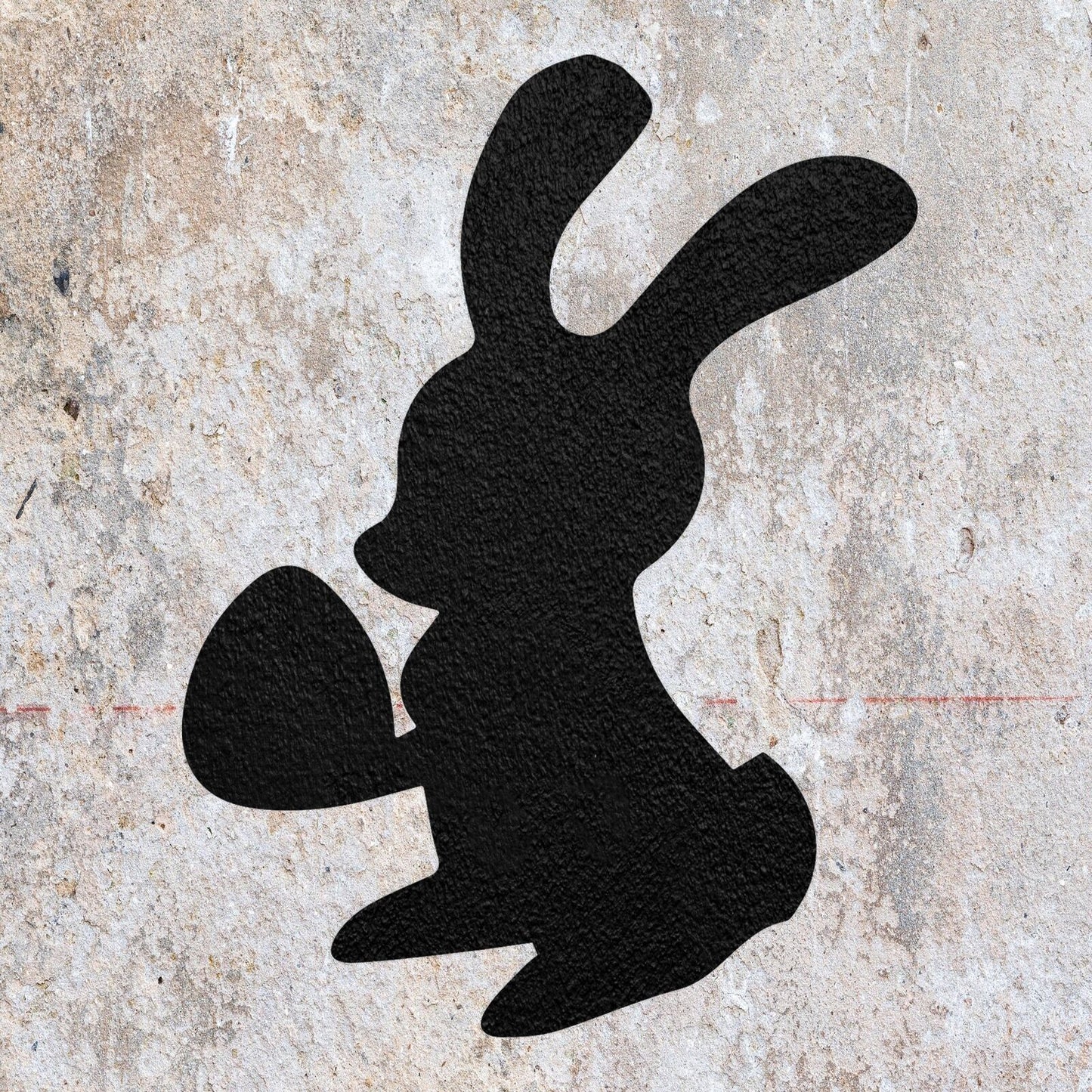 STENCIL EASTER BUNNY SITTING WITH EGG MYLAR PAINTING WALL ART CRAFTS  AIRBRUSH