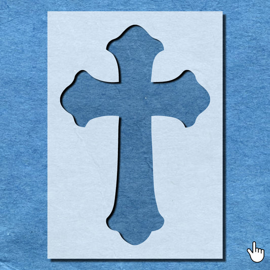 STENCIL CROSS CRUCIFIX CHRIST HOLLY JESUS WALL ART 2 MYLAR CRAFT AIRBRUSH