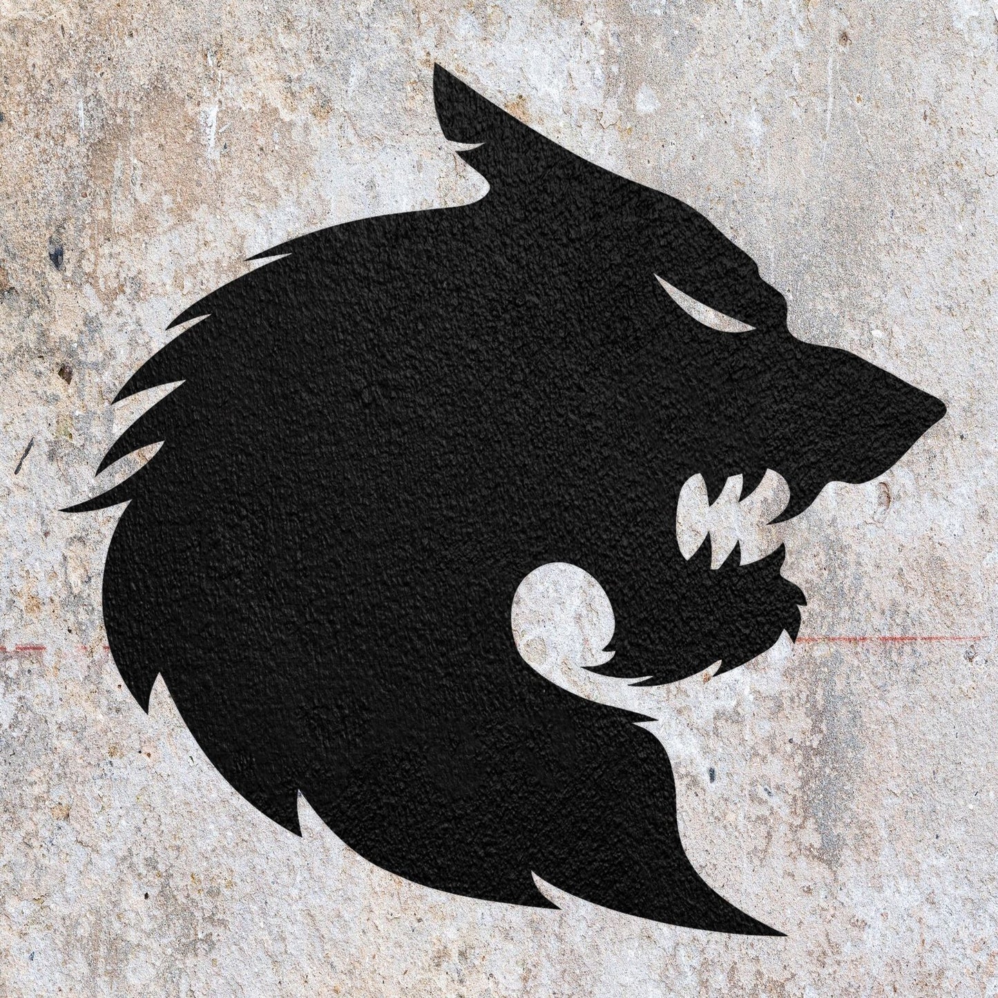 STENCIL WOLF HEAD  PAINTING WALL ART  MYLAR CRAFTS  AIRBRUSH