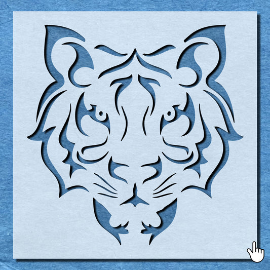 STENCIL TIGER ANIMAL FACE  PAINTING WALL  MYLAR ART CRAFTS  AIRBRUSH