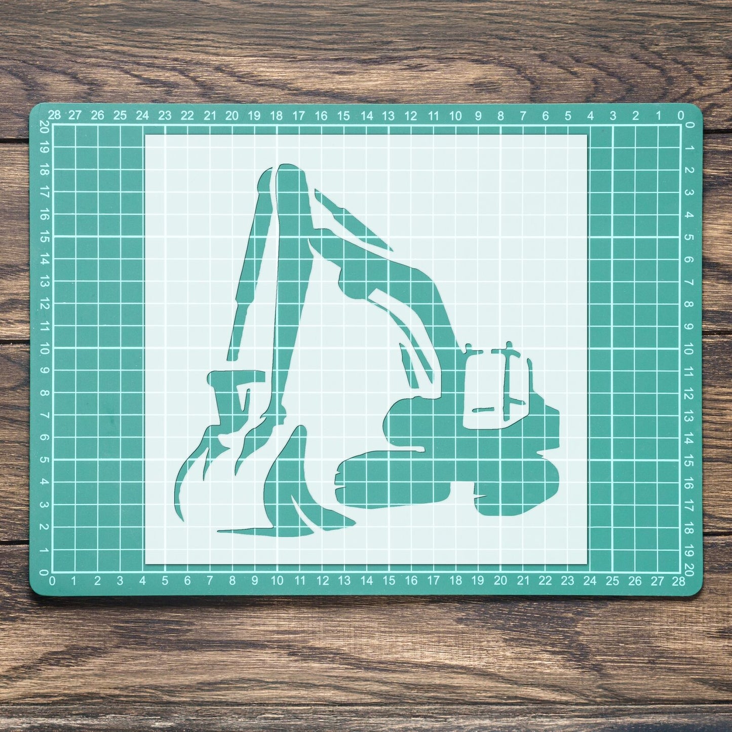 STENCIL EXCAVATOR DIGGER MYLAR  PAINTING WALL ART  CRAFTS  AIRBRUSH