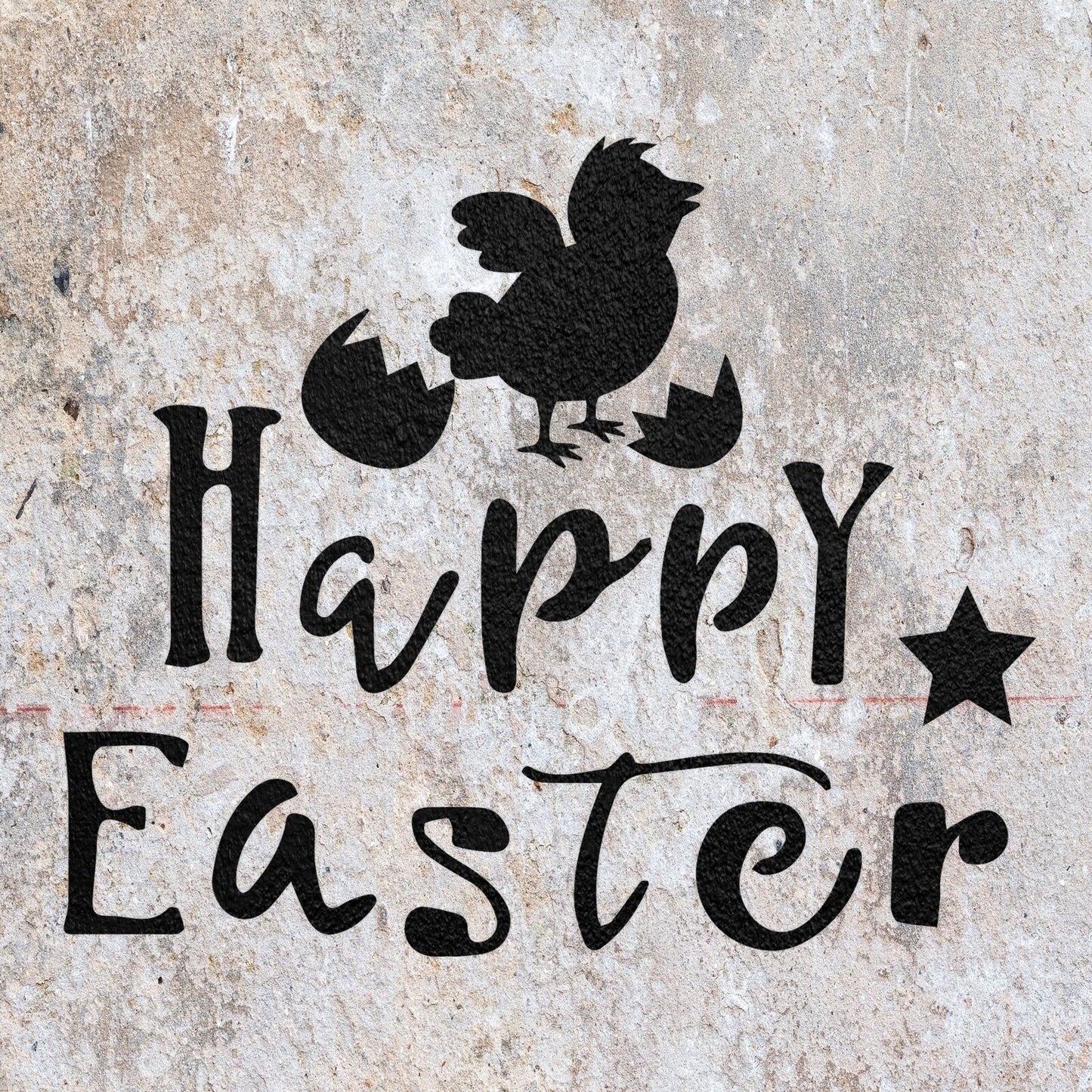 STENCIL HAPPY EASTER HOLIDAY CHICK QUOTE MYLAR WALL ART CRAFT  AIRBRUSH