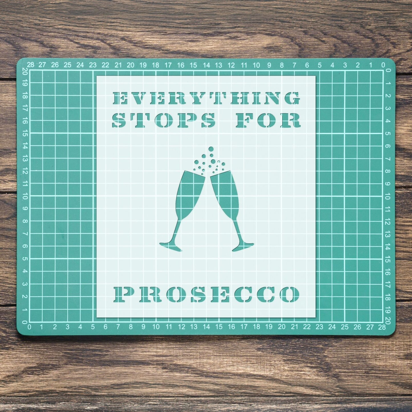 STENCIL EVERYTHING STOPS PROSECCO VINTAGE SHABBY CHIC PAINT WALL ART CRAFT AIRBR