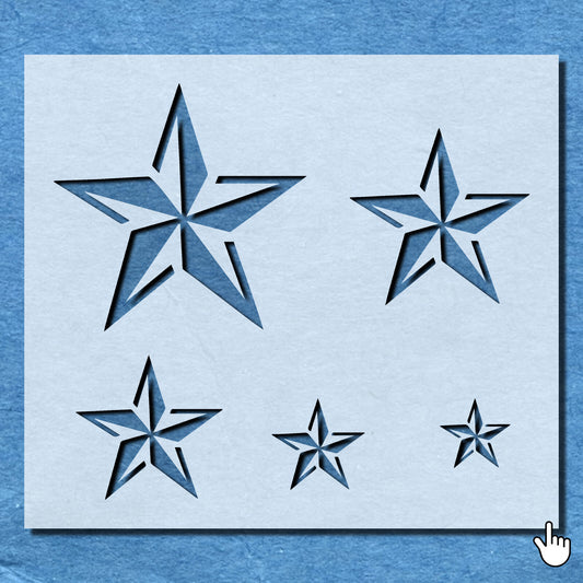 STENCIL ANTIQUE STARS VINTAGE SHABBY CHIC MYLAR WALL ART CRAFT AIRBRUSH