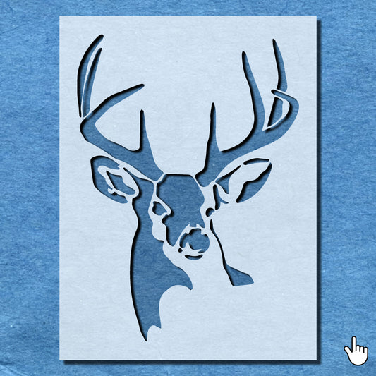 STENCIL STAG FACE REINDEER ANIMAL DEER MYLAR PAINTING WALL ART CRAFTS  AIRBRUSH