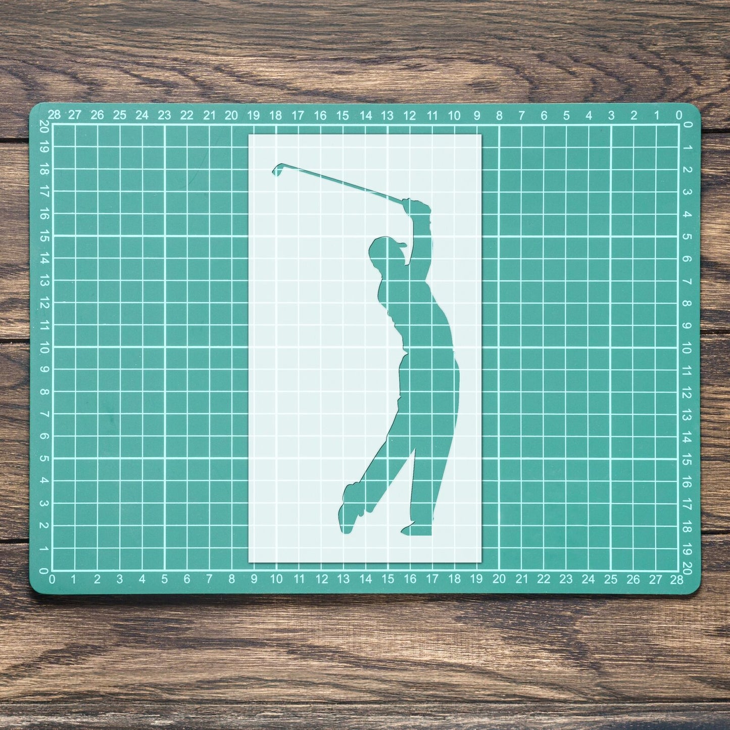 STENCIL GOLFER SWINGING GOLF SPORTS MYLAR  PAINTING WALL ART CRAFTS   AIRBRUSH