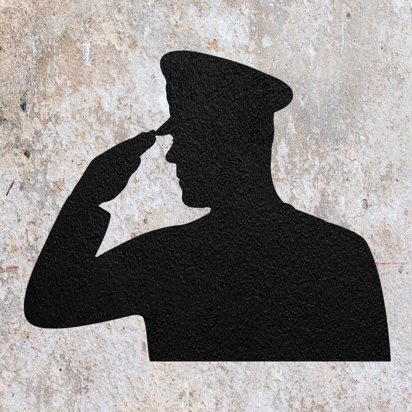 STENCIL SOLDIER SALUTE ARMY WAR  PAINTING WALL  MYLAR ART CRAFTS  AIRBRUSH