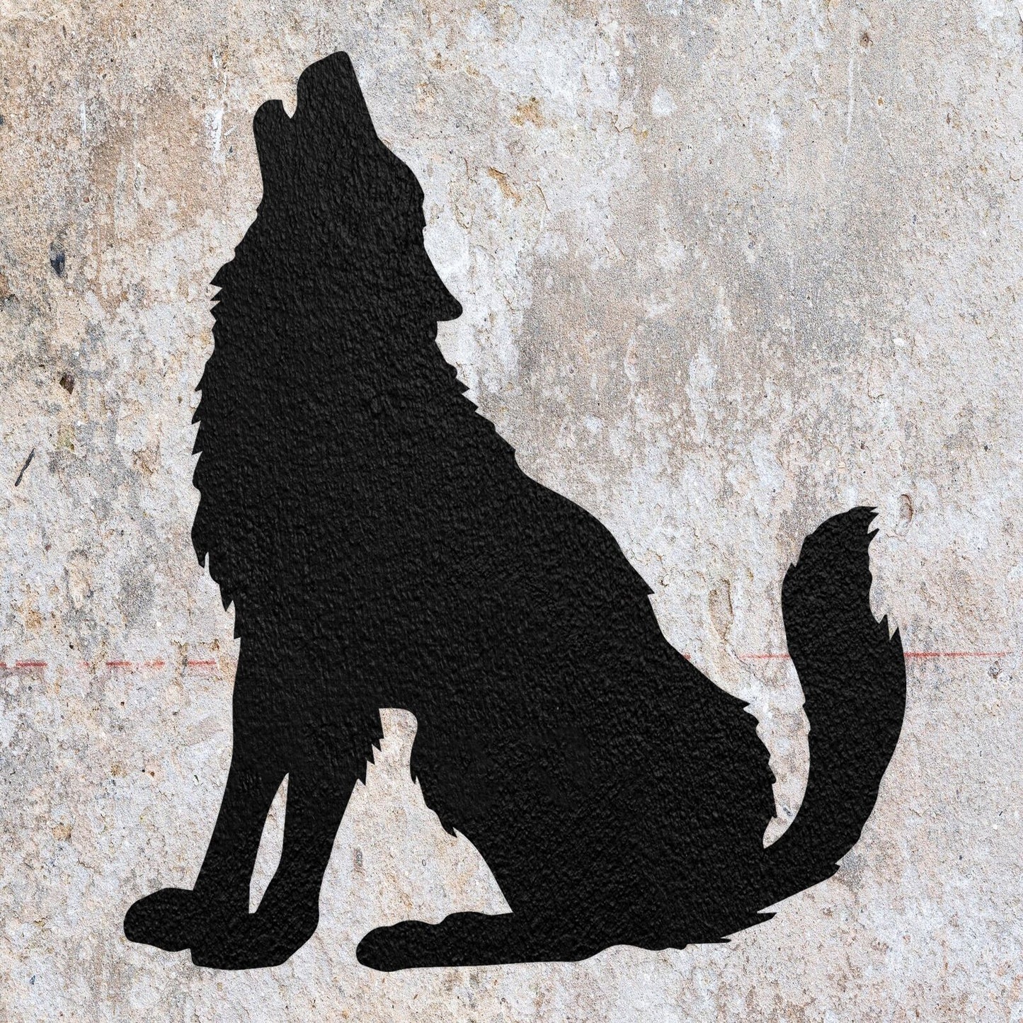 STENCIL WOLF MOON HOWLING  PAINTING WALL ART  MYLAR CRAFTS  AIRBRUSH