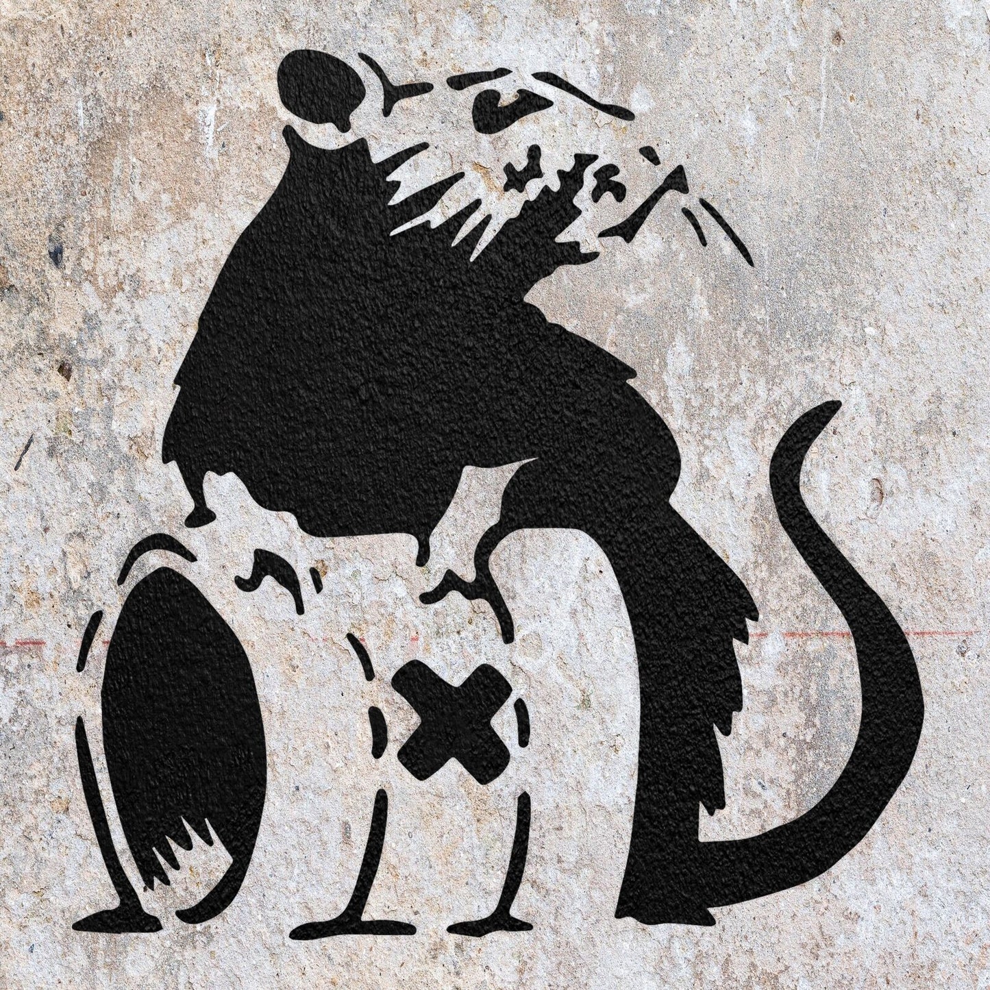 STENCIL BANKSY RAT STYLE WASTE DRUM MYLAR  PAINTING WALL ART CRAFTS   AIRBRUSH