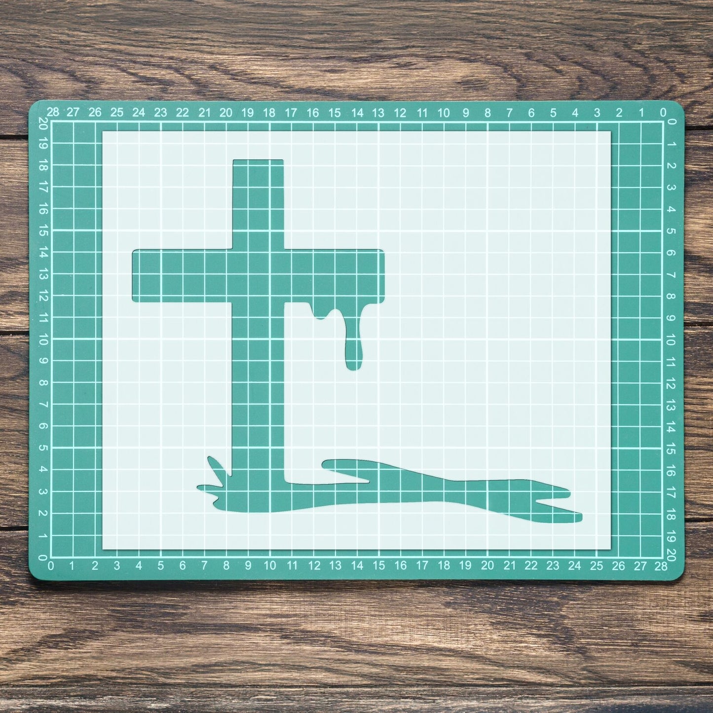 STENCIL CROSS CRUCIFIX CHRIST HOLLY JESUS WALL ART 4 MYLAR CRAFT AIRBRUSH