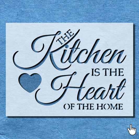 STENCIL THE KITCHEN IS THE HEART OF THE HOME MYLAR WALL ART CRAFT AIRBRUSH