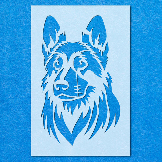 Alsatian Dog Face Stencil, Mylar Airbrush Painting Wall Art Crafts
