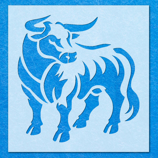 Angry Bull Farm Animal 2 Stencil, Mylar Airbrush Painting Wall Art Crafts